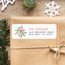 Search for mistletoe return address labels Modern holiday