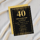 Search for black and gold 40th birthday invitations Surprise party