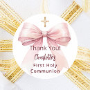 Search for pink bow thank you stickers Girl