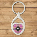 Search for pink plaid key rings Tartan