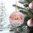 Search for pink round christmas tree decorations Babys first christmas