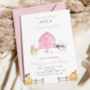 Search for pink farm invitations Petting zoo party