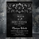 Search for vintage 75th birthday invitations Black
