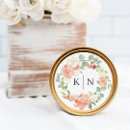 Search for peach monogram wedding stickers Classic