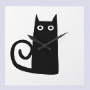 Search for black cat clocks Kitten