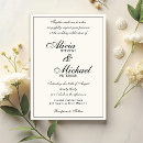 Search for vintage black and ivory wedding invitations Calligraphy
