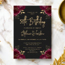 Search for burgundy floral birthday invitations Trendy