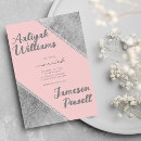 Search for pink and silver wedding invitations Stylish