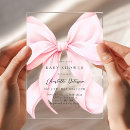 Search for pink bow baby shower invitations Coquette