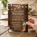 Search for cowgirl sweet 16 invitations Rustic