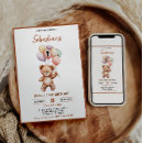 Search for bear 1st birthday invitations Teddy bear party