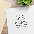 Search for lotus flower rubber stamps Return address