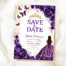 Search for royal purple save the dates Mis quince anos