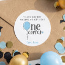 Search for first birthday thank you stickers Baby boy