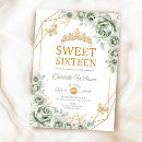 Search for mint sweet 16 invitations Butterfly
