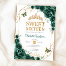 Search for emerald green sweet 16 invitations Butterfly