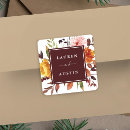 Search for autumn square stickers Watercolor flowers