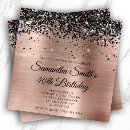 Search for black rose gold 40th birthday invitations Glitter