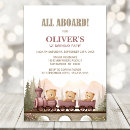 Search for train 1st birthday invitations Modern