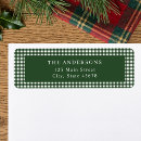 Search for green plaid return address labels Retro