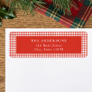 Search for red gingham return address labels Vintage