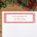 Search for red gingham return address labels Vintage