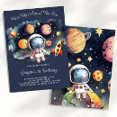 Search for outerspace invitations Blue