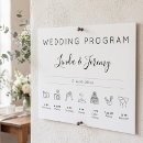 Search for minimalist wedding programs Black and white