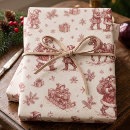 Search for santa toile wrapping paper Father christmas