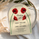 Search for poppies wedding invitations Red poppy