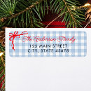 Search for blue gingham return address labels Watercolor