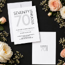 Search for 70th for her birthday invitations Black and white