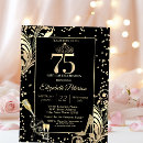 Search for 75th diamond birthday invitations Gold