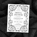 Search for black and white bridal shower invitations Gothic