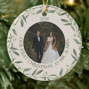 Search for ceramic christmas tree decorations First christmas married