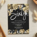 Search for balloons 60th birthday invitations Black and gold
