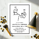 Search for 41st invitations Black and white