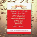 Search for class reunion invitation postcards Red