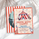 Search for circus 3rd birthday invitations Vintage