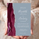 Search for dusty blue and burgundy wedding invitations Watercolor