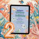 Search for under the sea 2nd birthday invitations Blue