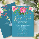 Search for flowers bar bat mitzvah invitations Gold foil