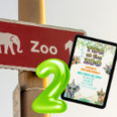 Search for two at the zoo invitations Elephant