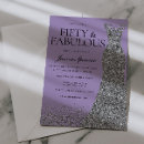 Search for purple and silver birthday invitations Dress