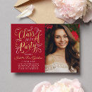 Search for red and gold graduation invitations Faux gold foil