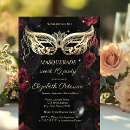 Search for red and black masquerade party invitations Gothic
