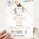 Search for the spooky one birthday invitations Trick or treat