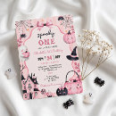 Search for pumpkin girl 1st birthday invitations Cute ghost