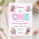Search for candy 1st birthday invitations Girls first birthday