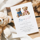 Search for bears gender reveal invitations Pink or blue